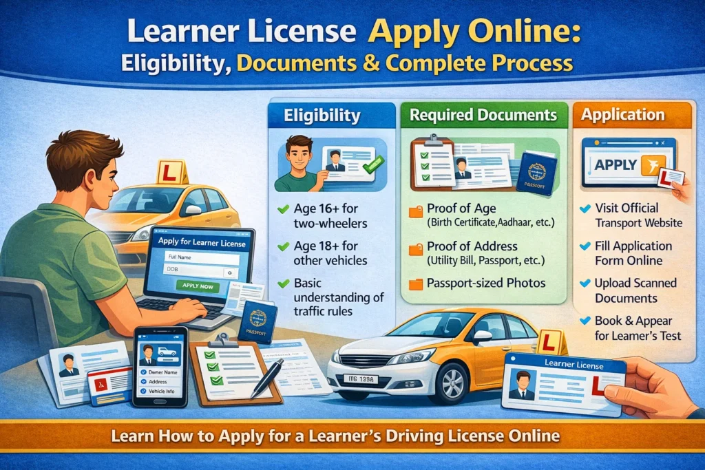Learner License Apply Online: Eligibility, Documents & Complete Process