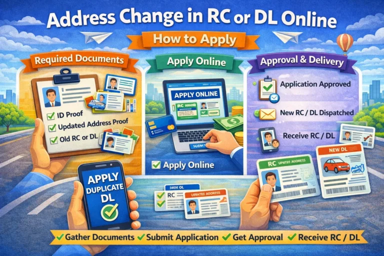 Address Change in RC or DL Online
